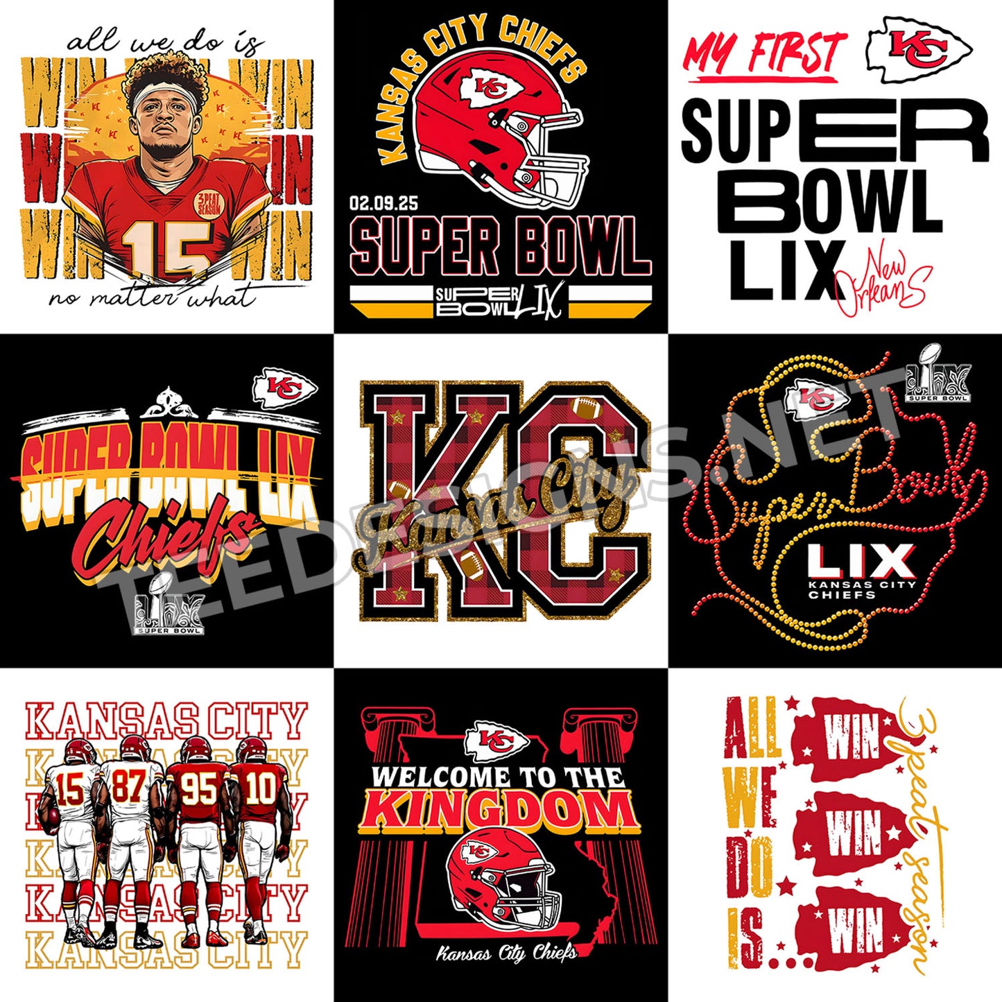 10 Chiefs Super Bowl 2025 Designs PNG