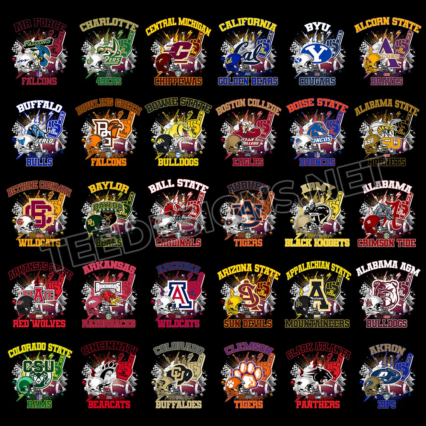 127 College NCAA Team Designs