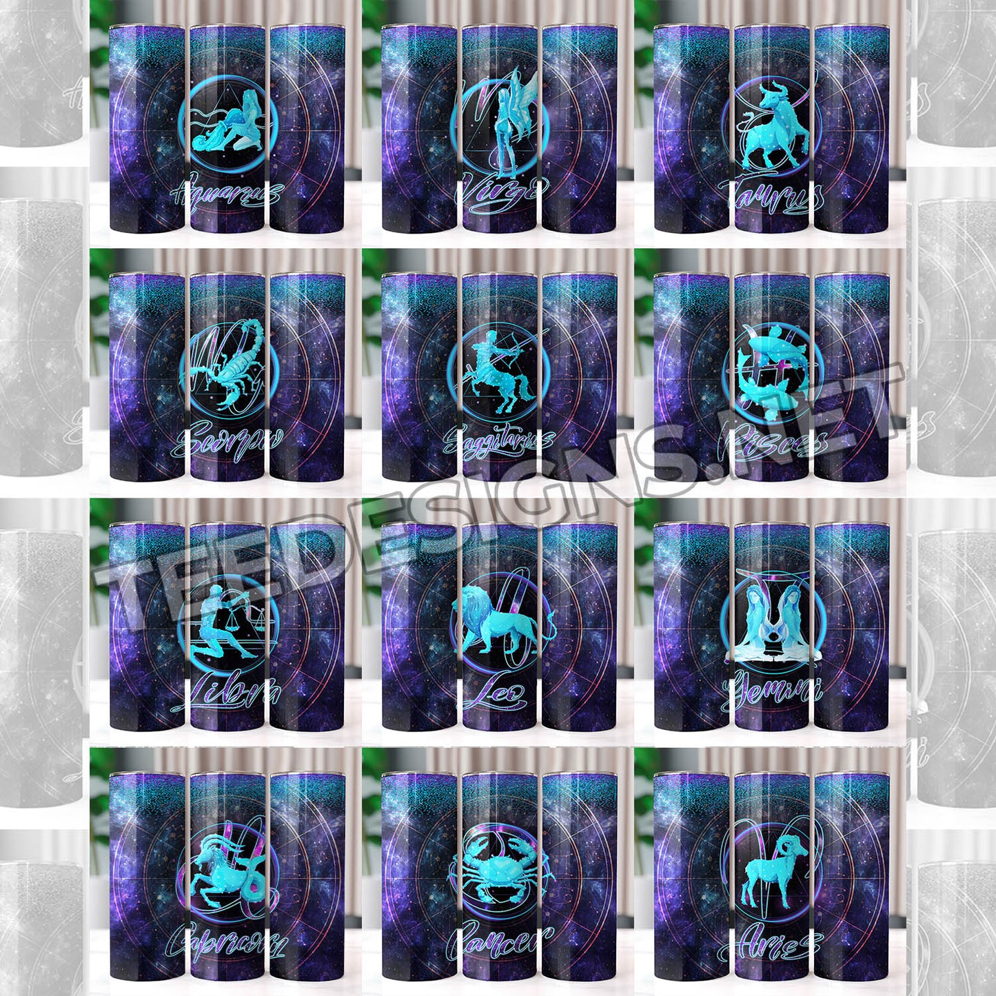 12 Zodiac Tumbler Designs