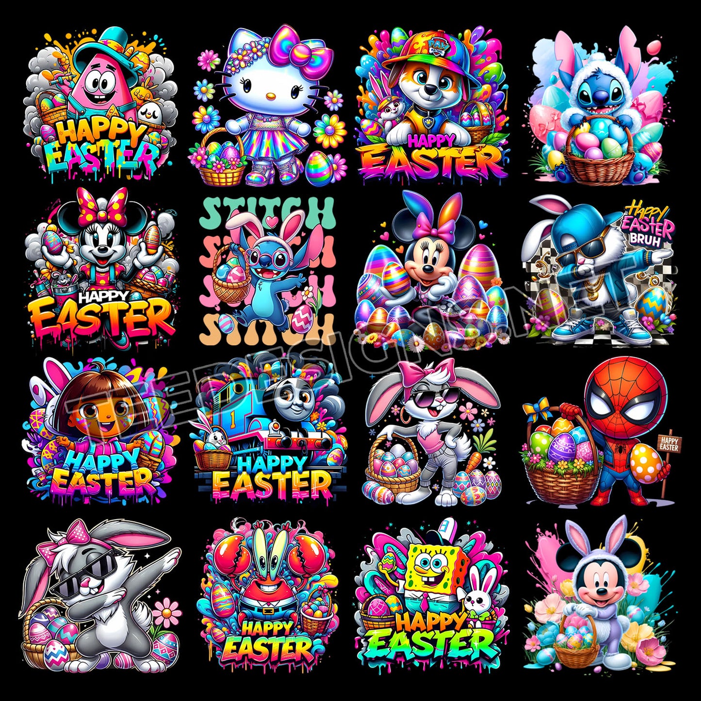 16 Colorful Easter Designs PNG