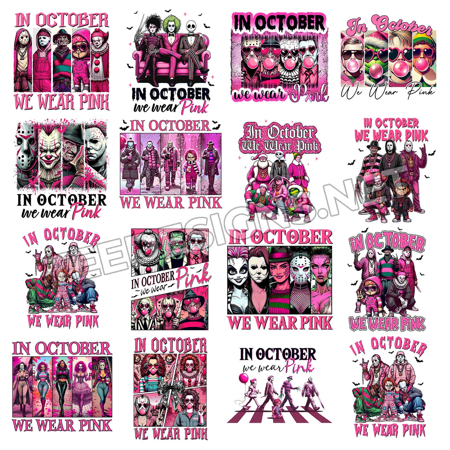 16 We Wear Pink Halloween Designs PNG