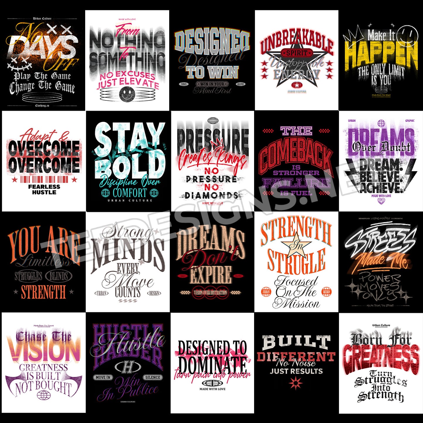 20 Streetwear Designs PNG