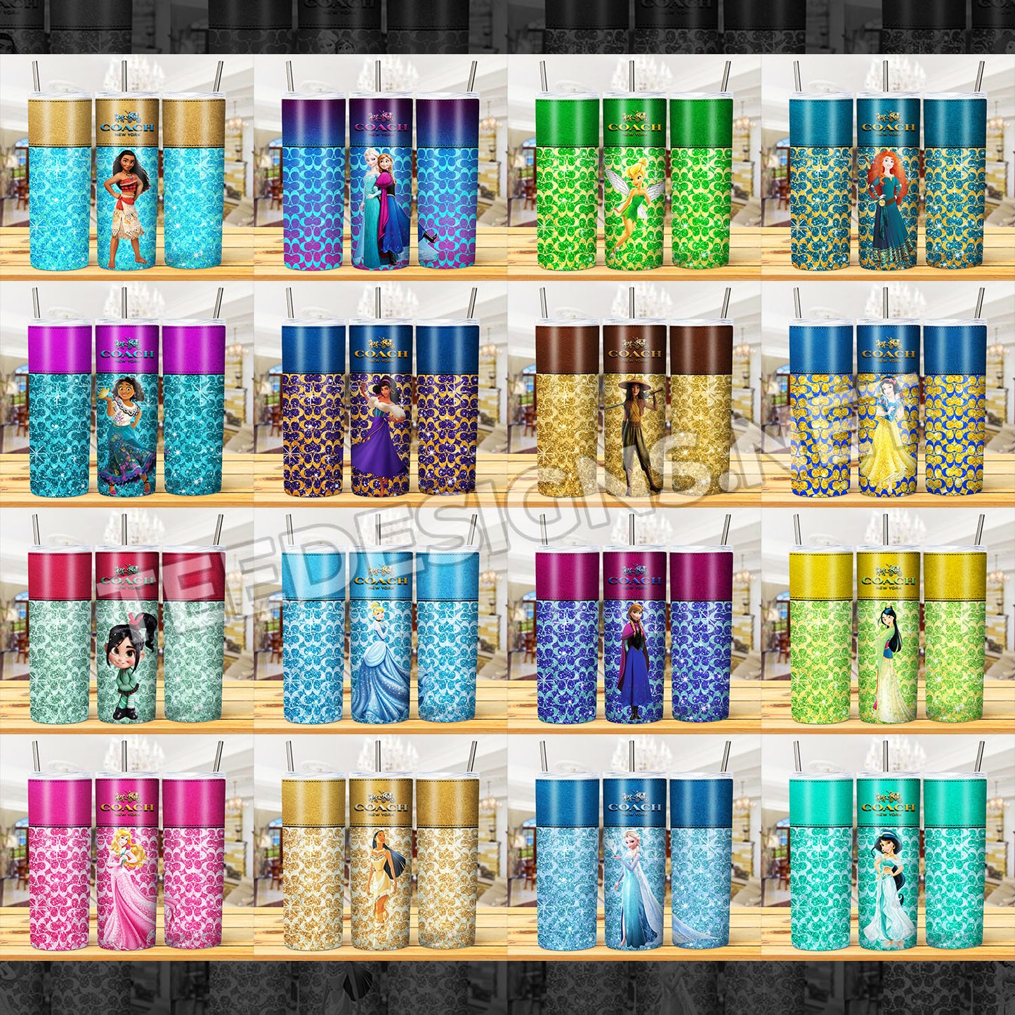 22 Coach Princess Tumbler Designs