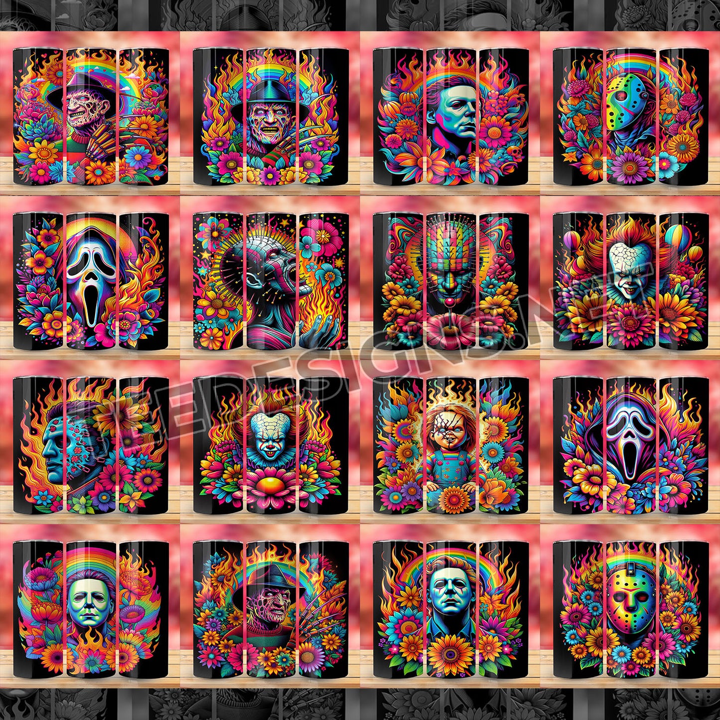 25 Colorful Slasher Tumbler Designs
