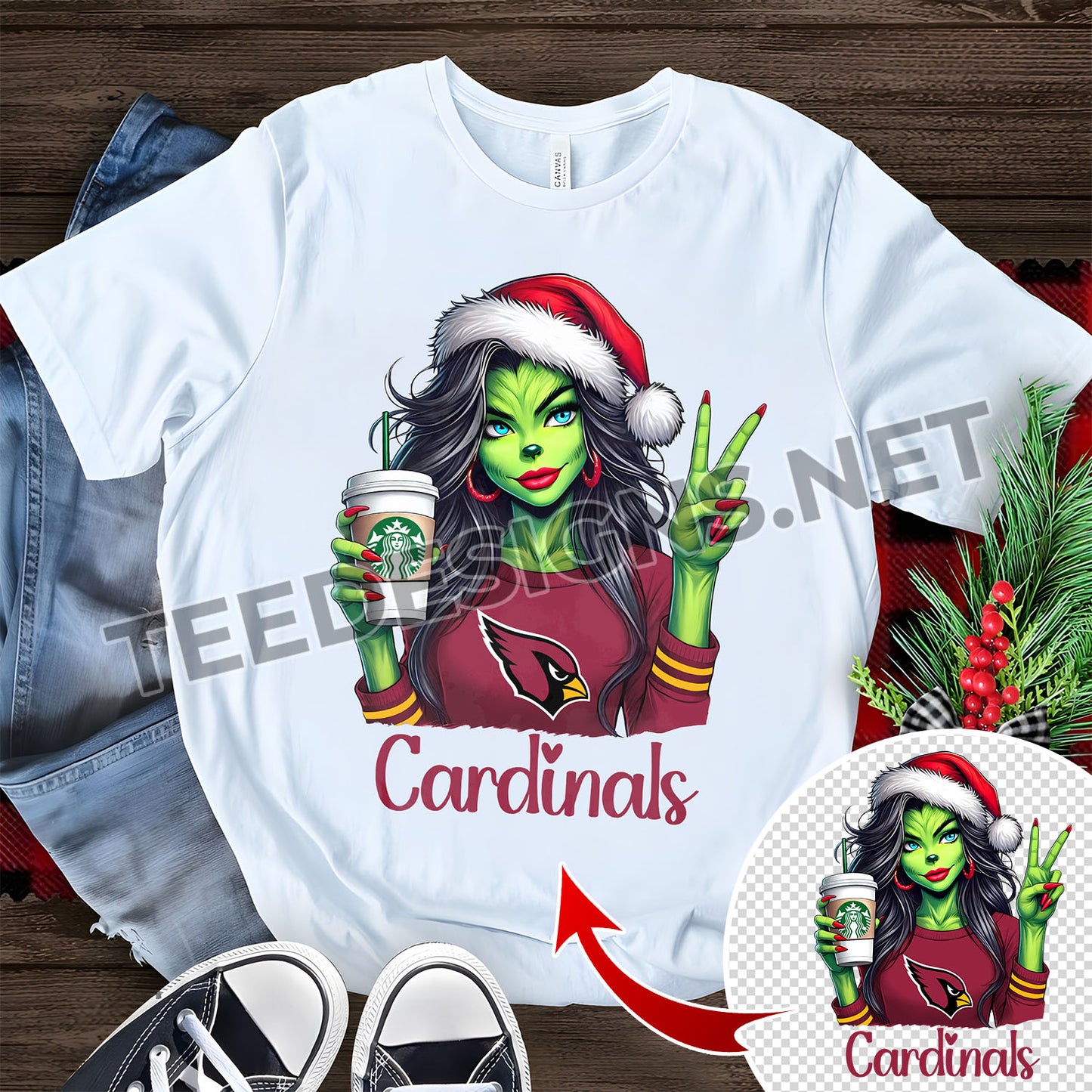 32 Grinch Girl NFL Designs PNG