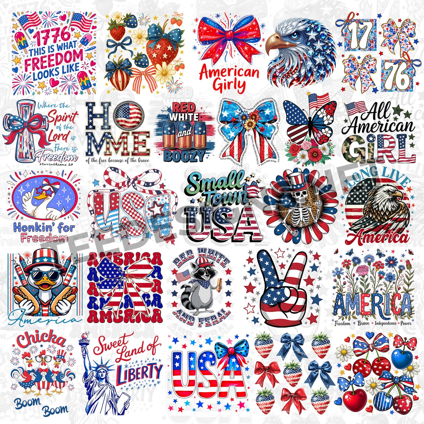 300 4th July Designs PNG