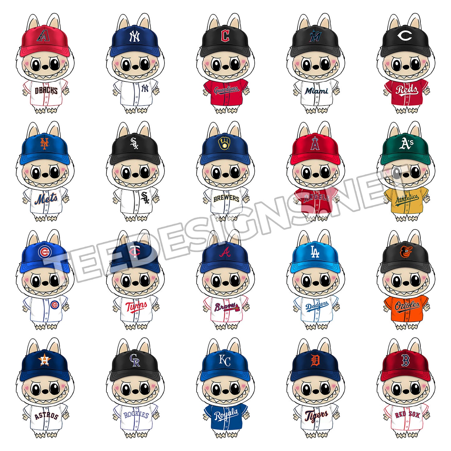 30 Labubu MLB Designs PNG