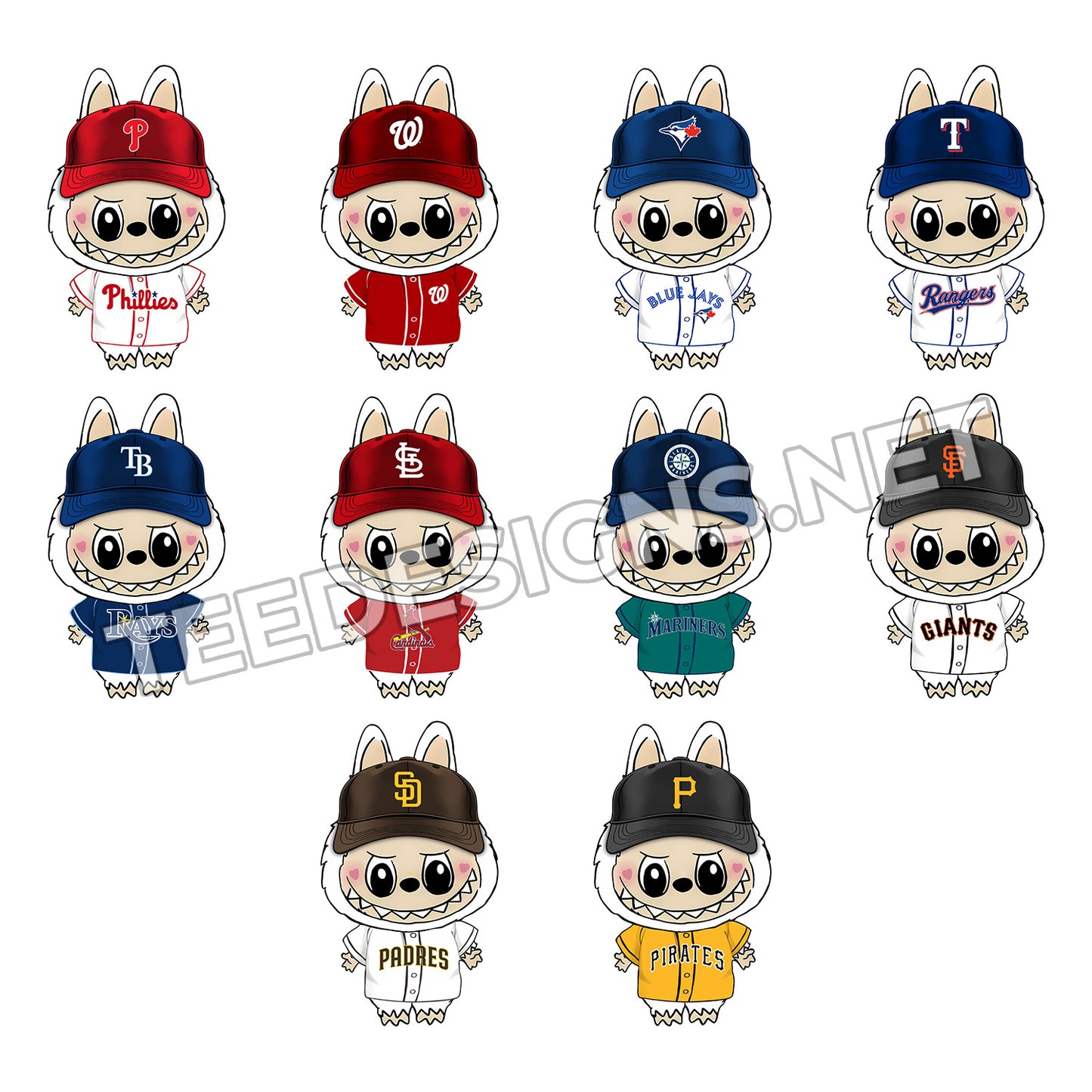 30 Labubu MLB Designs PNG
