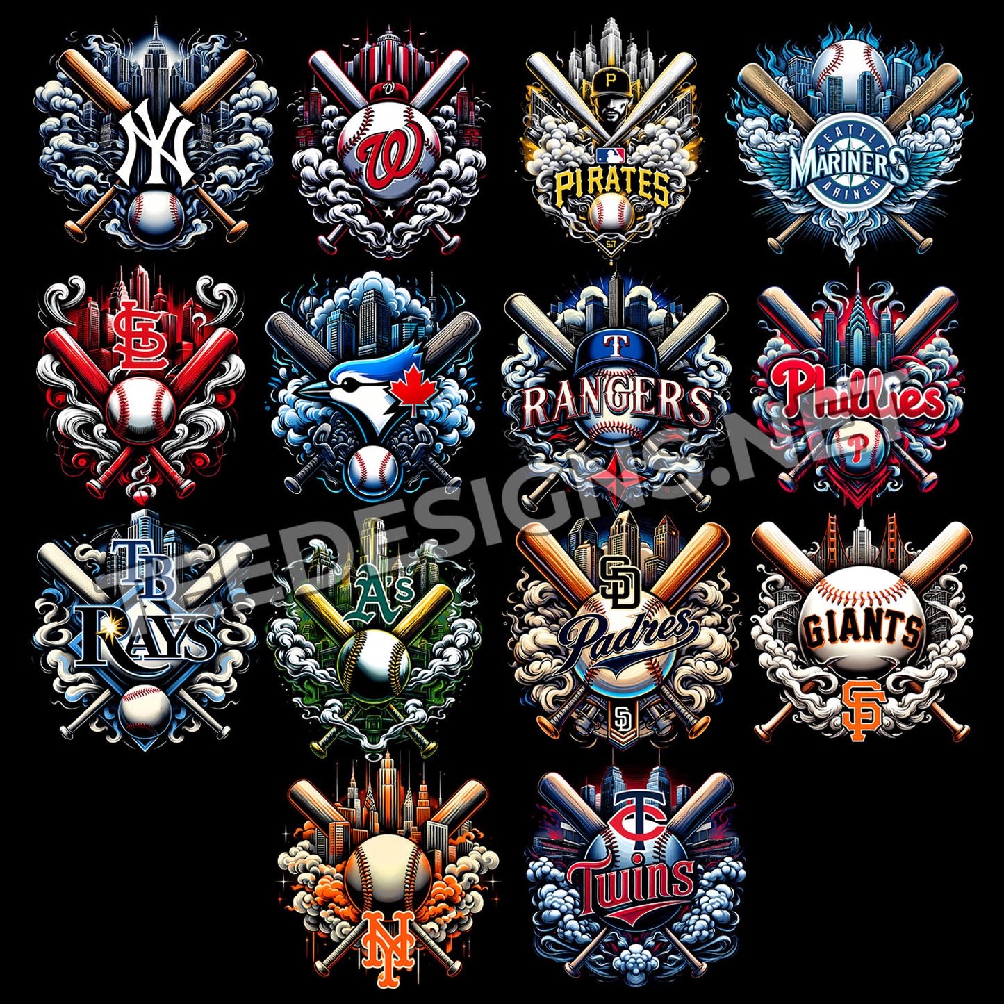 30 MLB Smoke Designs PNG