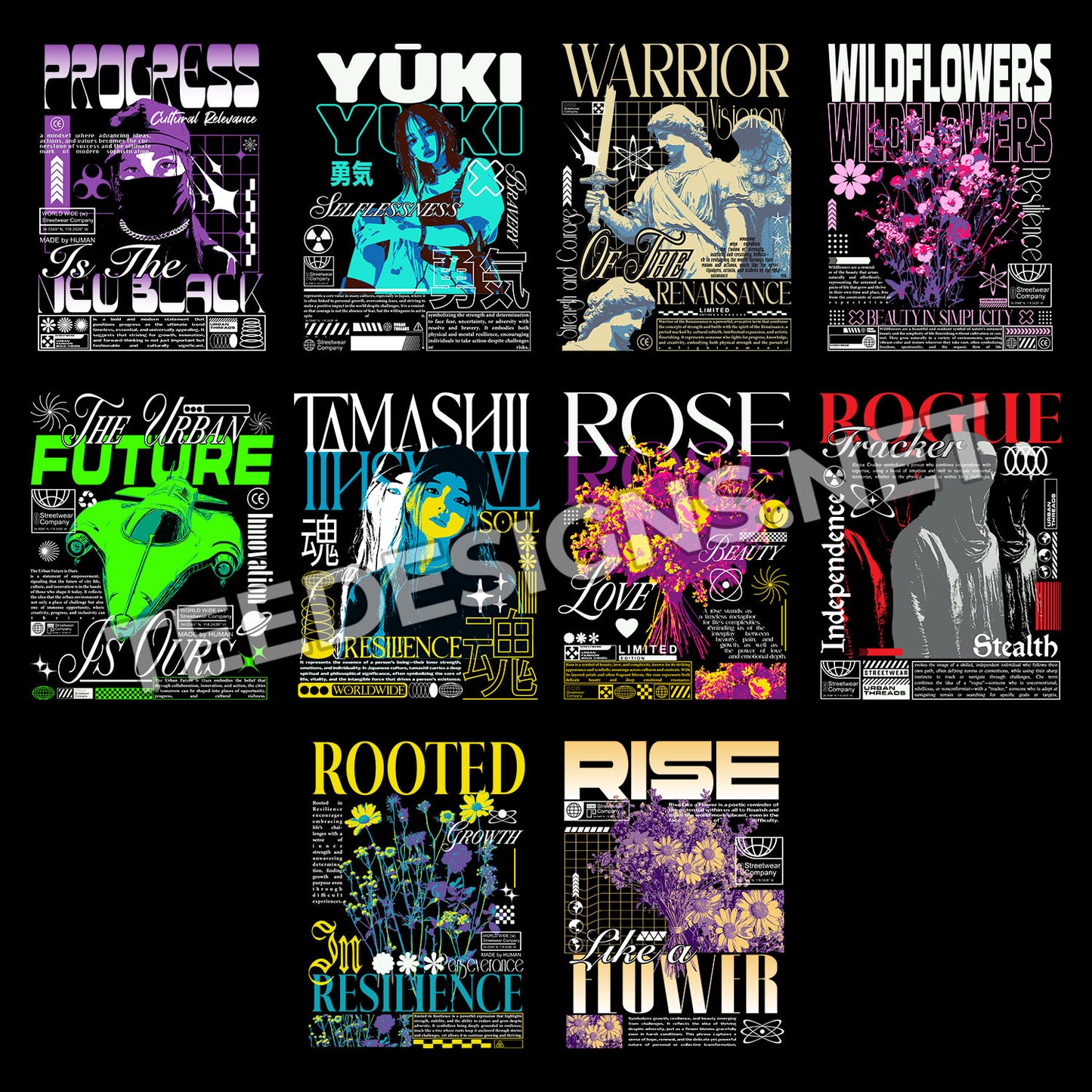 30 Premium Streetwear Designs PNG