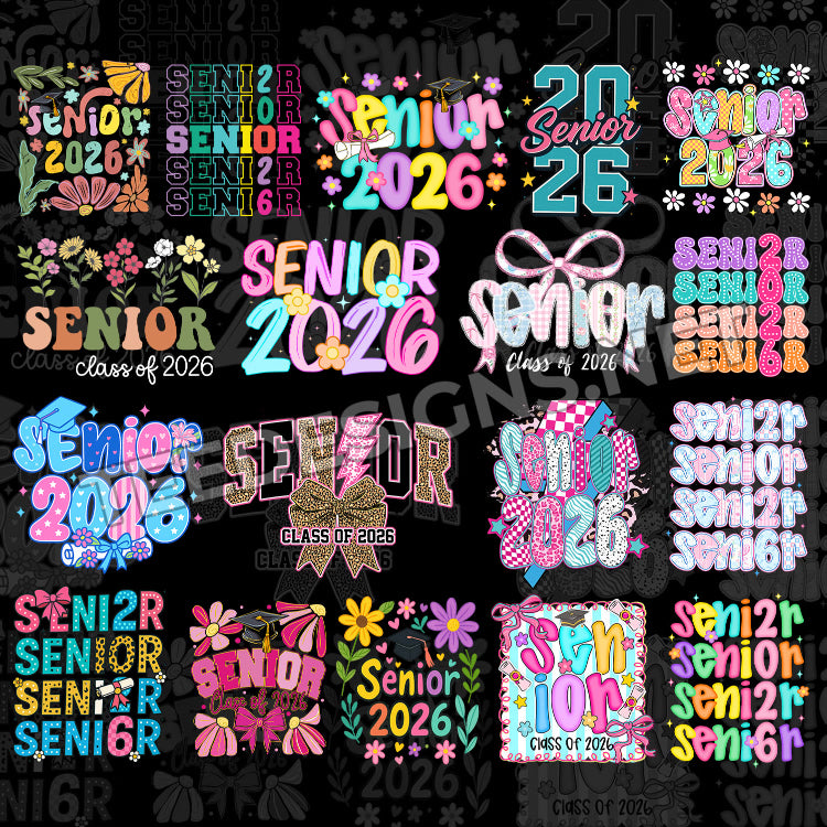 30 Senior 2026 Designs PNG