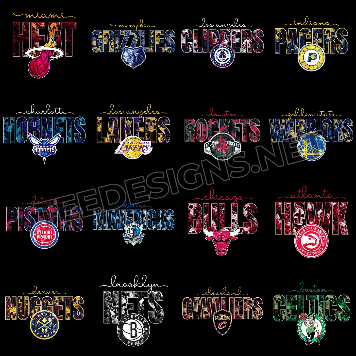30 Skull Theme NBA Designs PNG