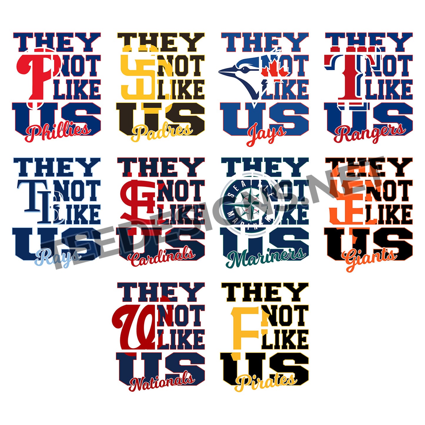 30 They Not Like Us MLB Designs PNG