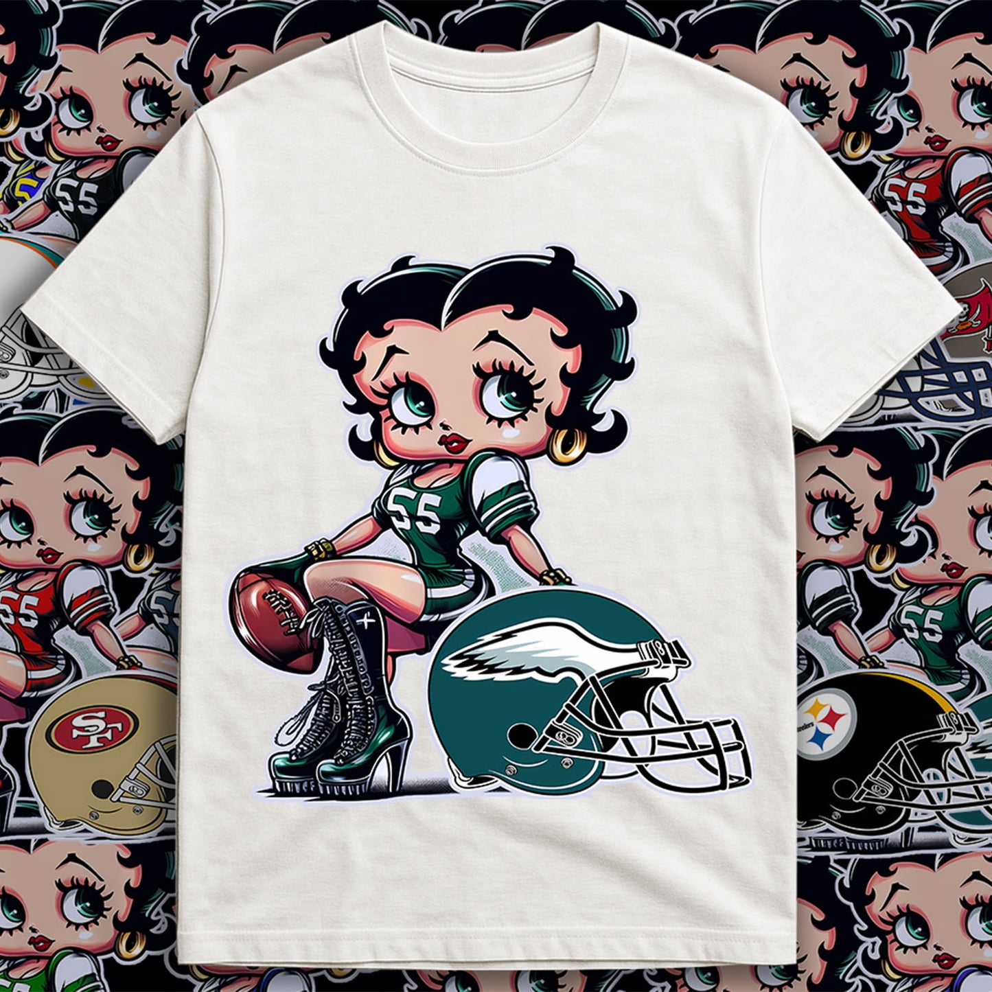 32 Betty Boop NFL Helmet Designs PNG