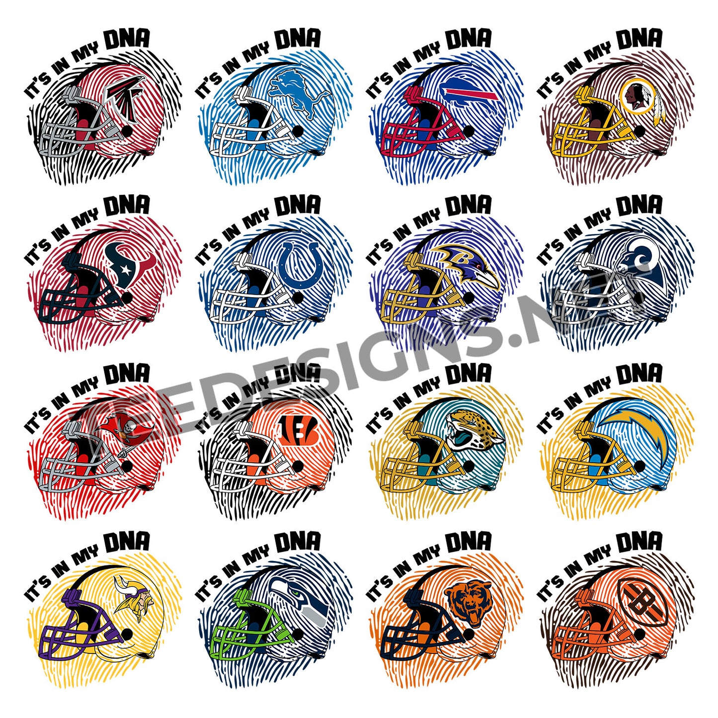 32 DNA NFL Designs PNG