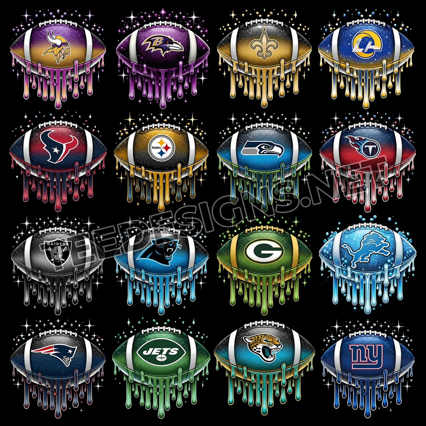 32 Dripping Football NFL Designs PNG