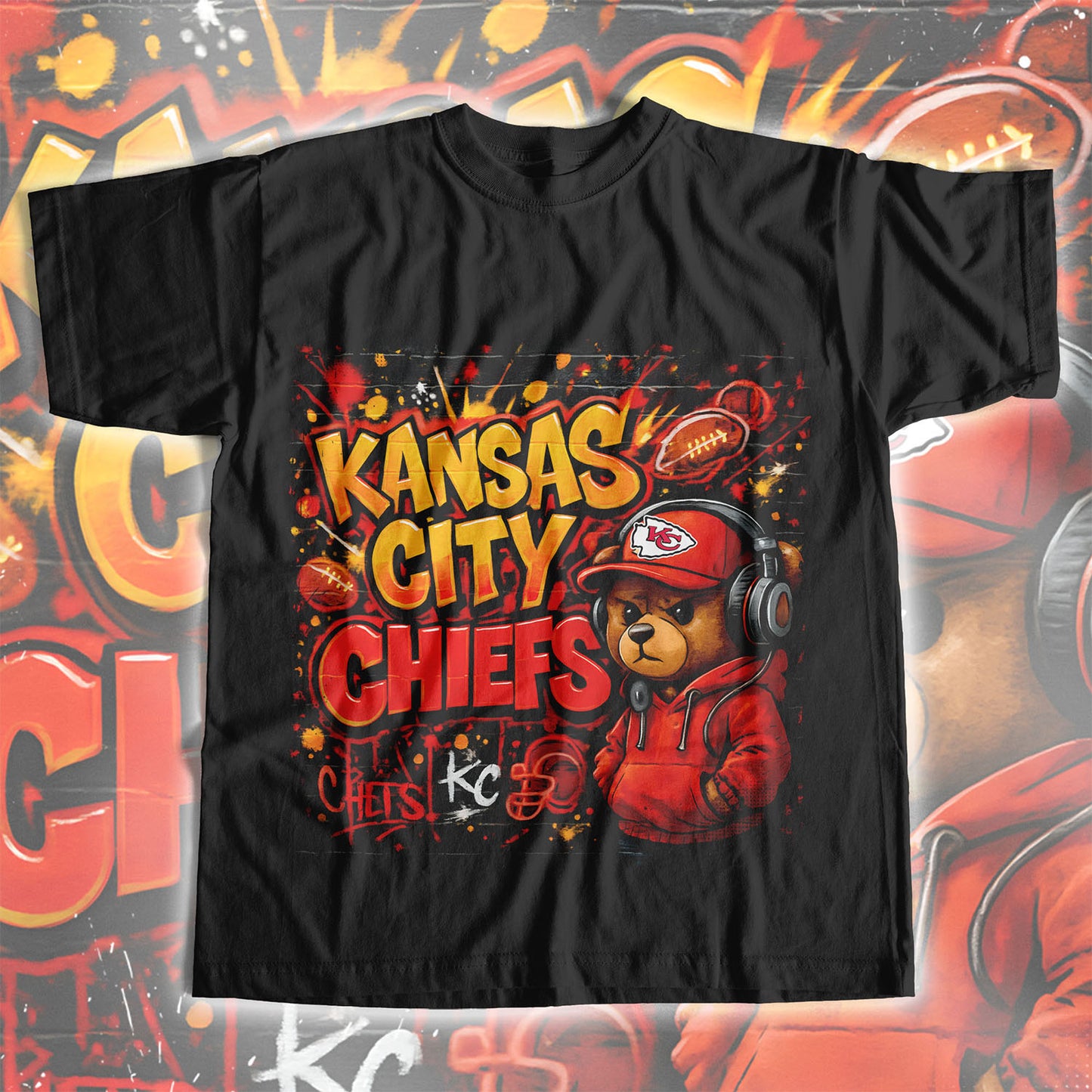 32 Graffiti Style Teddy NFL Designs PNG
