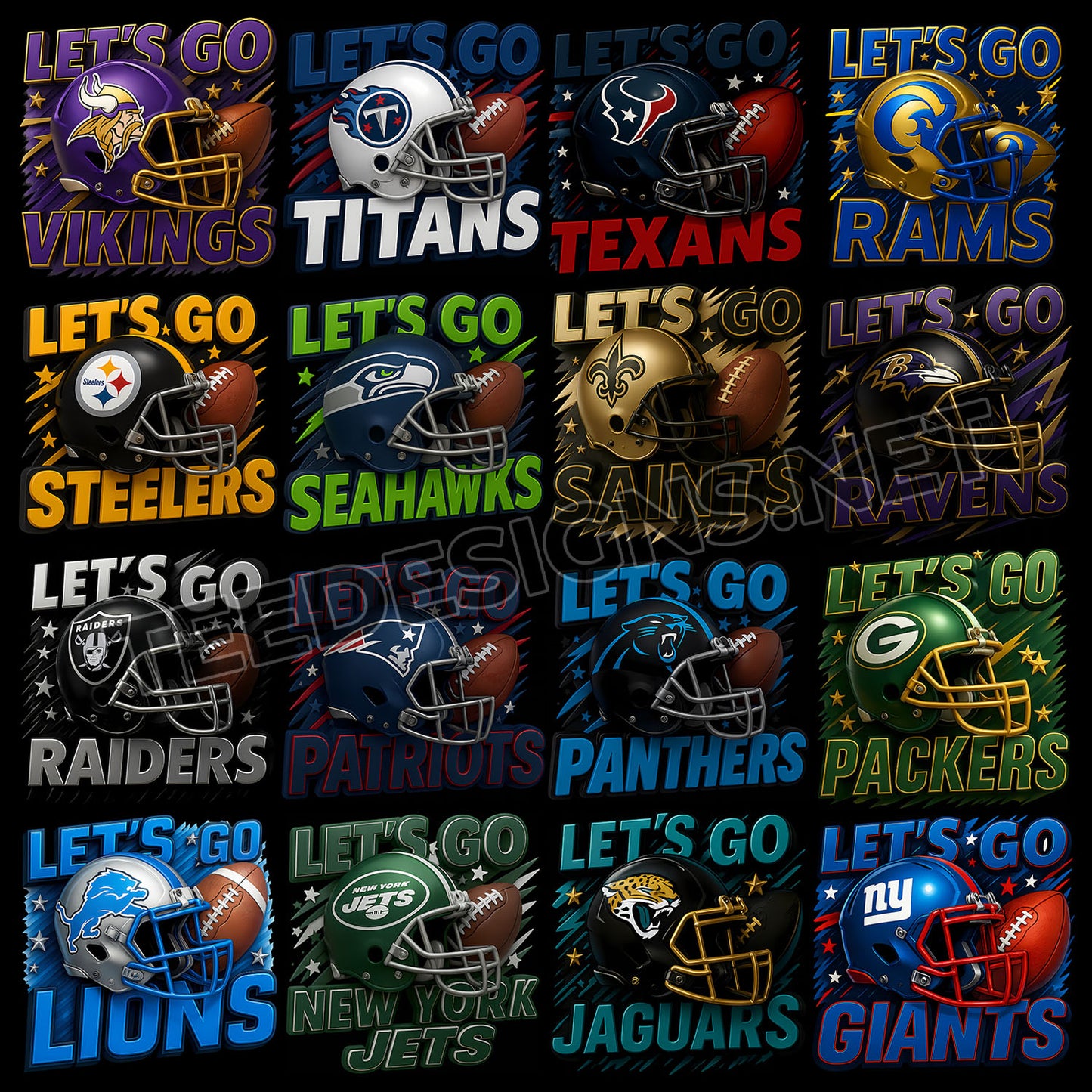 32 Let's Go Team NFL Designs PNG