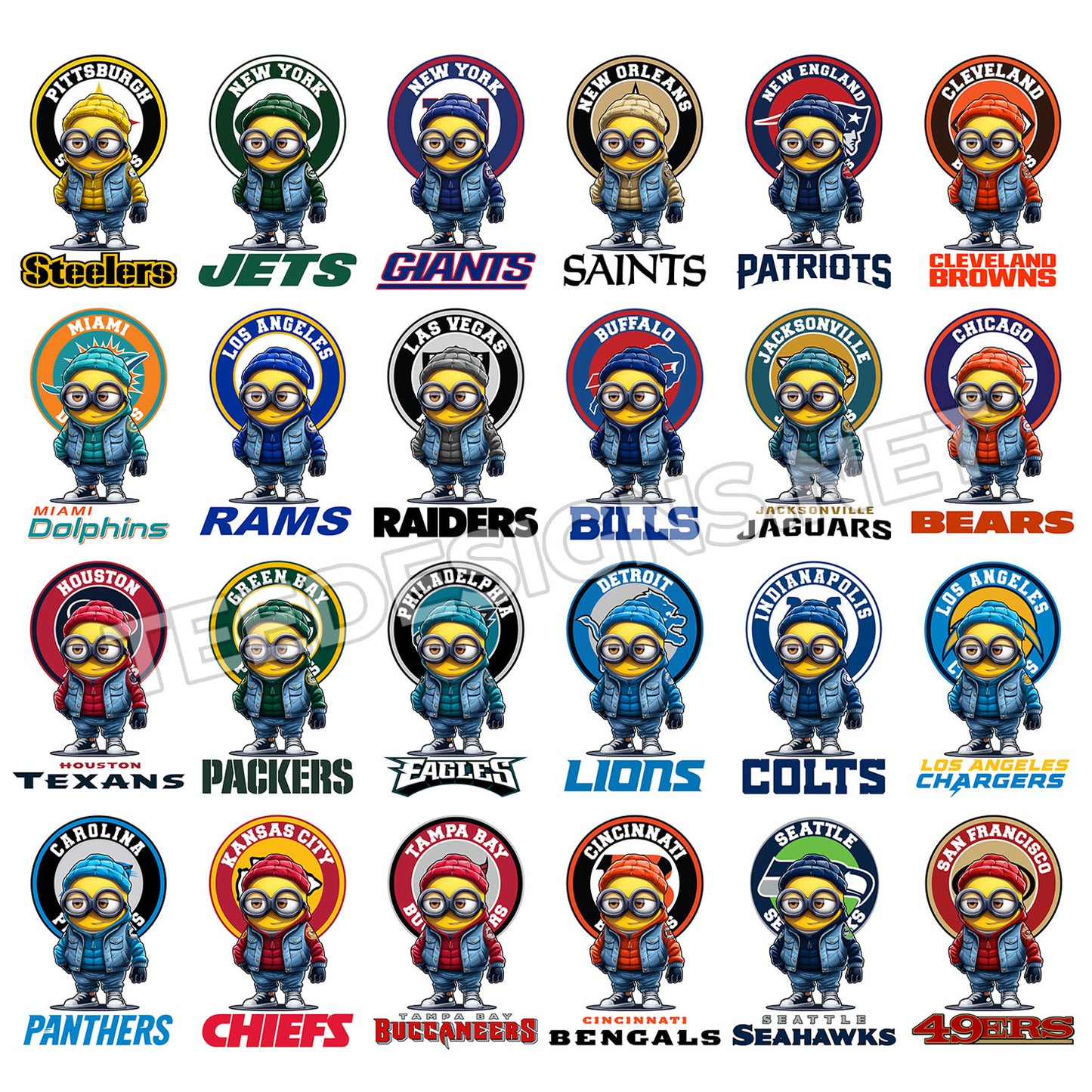 32 Minions NFL Designs PNG