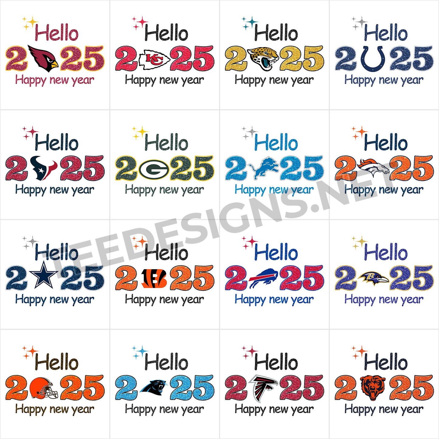 32 New Year NFL Designs PNG