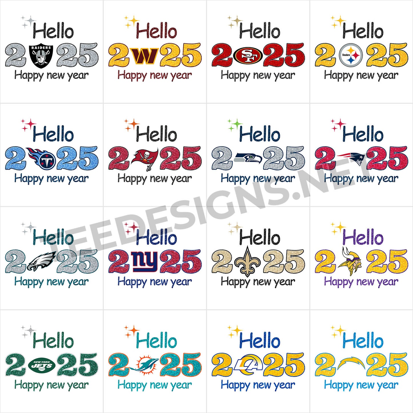 32 New Year NFL Designs PNG