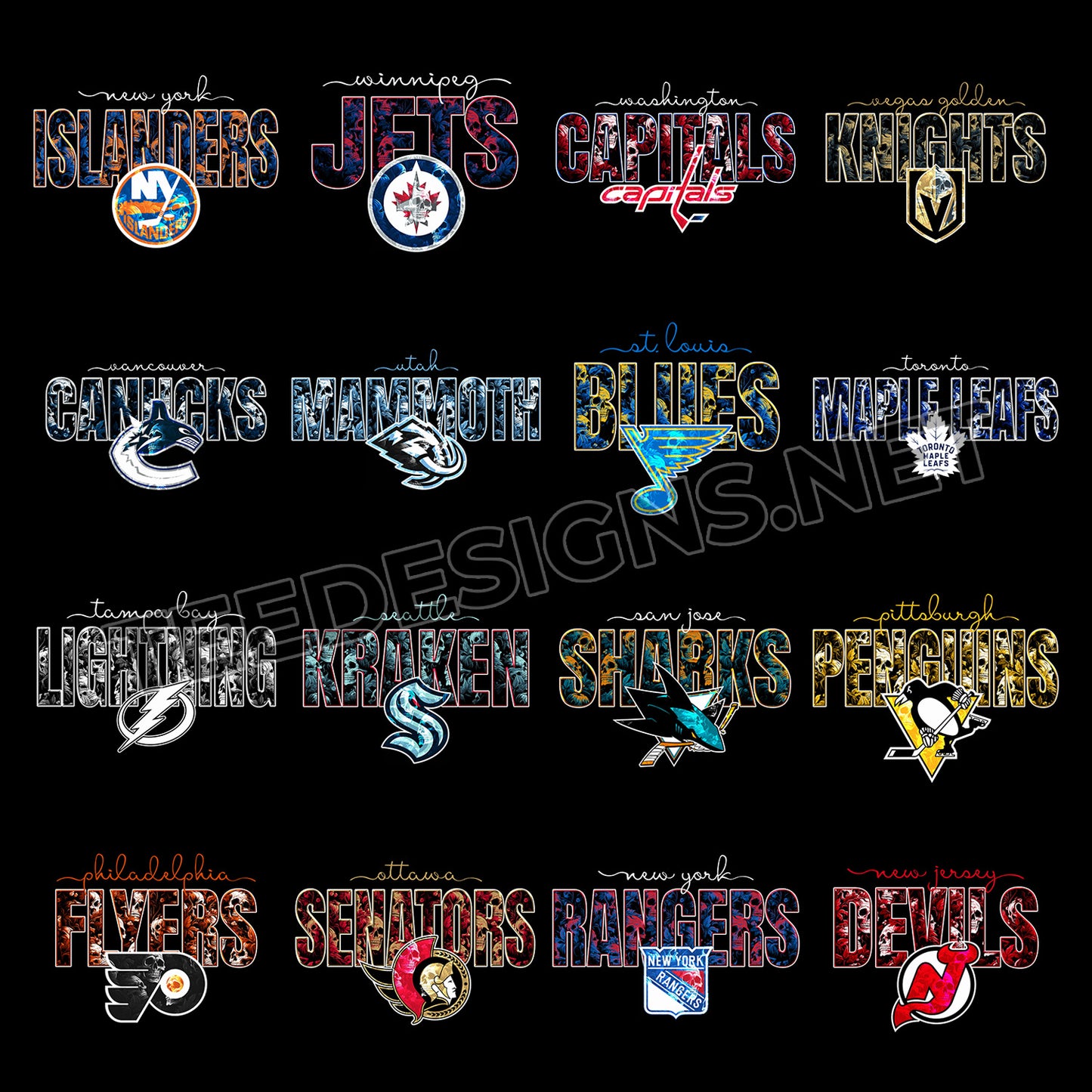 32 Skull Theme NHL Designs PNG