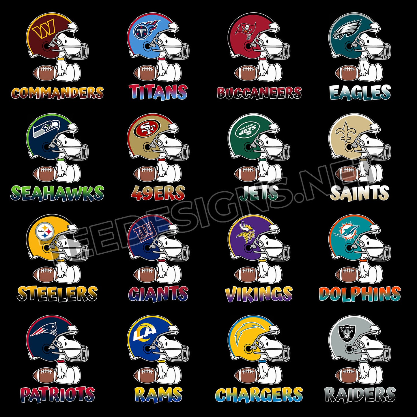 32 Snoopy NFL Designs PNG
