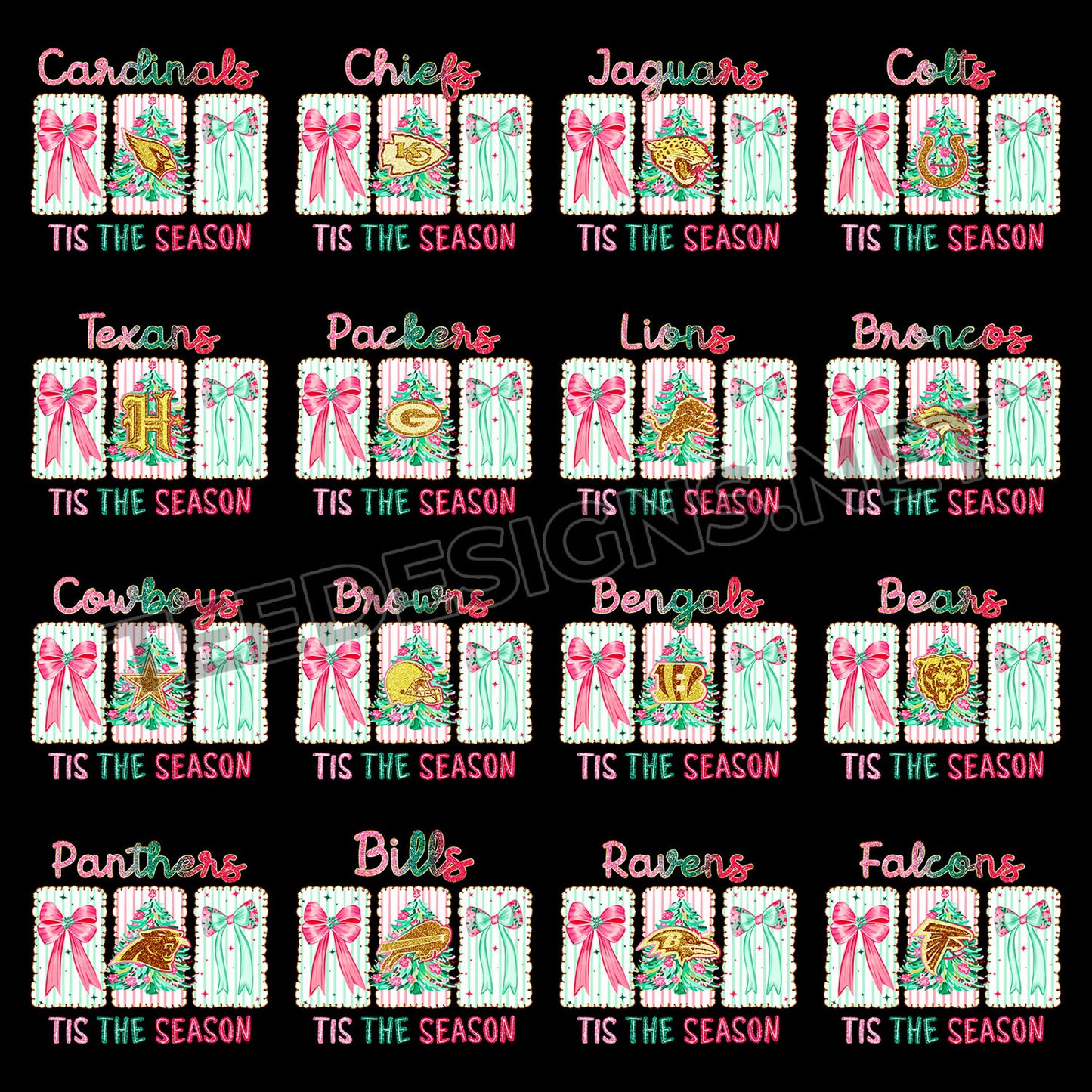 32 Tis The Season Christmas NFL Designs PNG