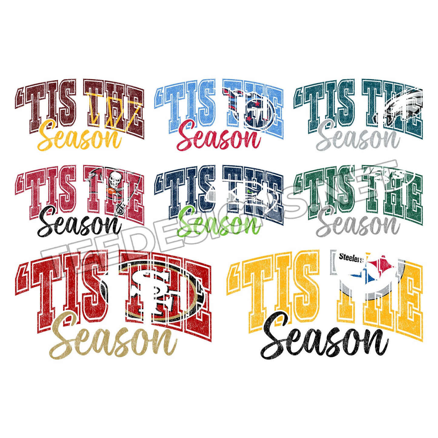32 Tis The Season Grunge NFL Designs PNG