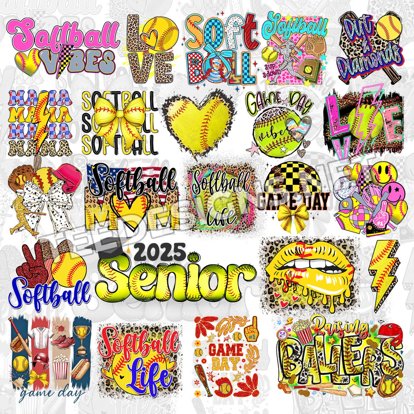 40 Softball Designs PNG