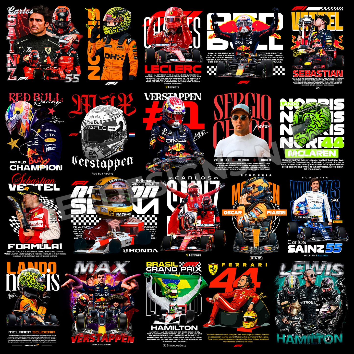 45 Formula 1 Drivers Designs PNG