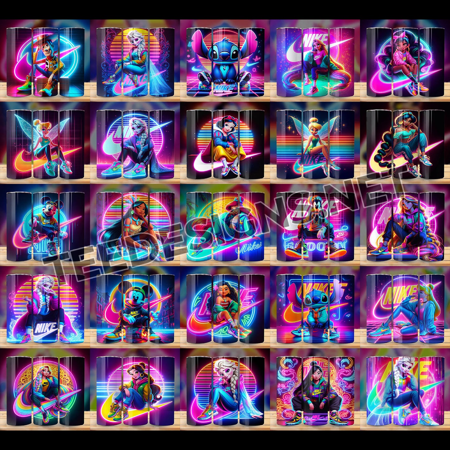 60 Nike Neon Cartoon Tumbler Designs
