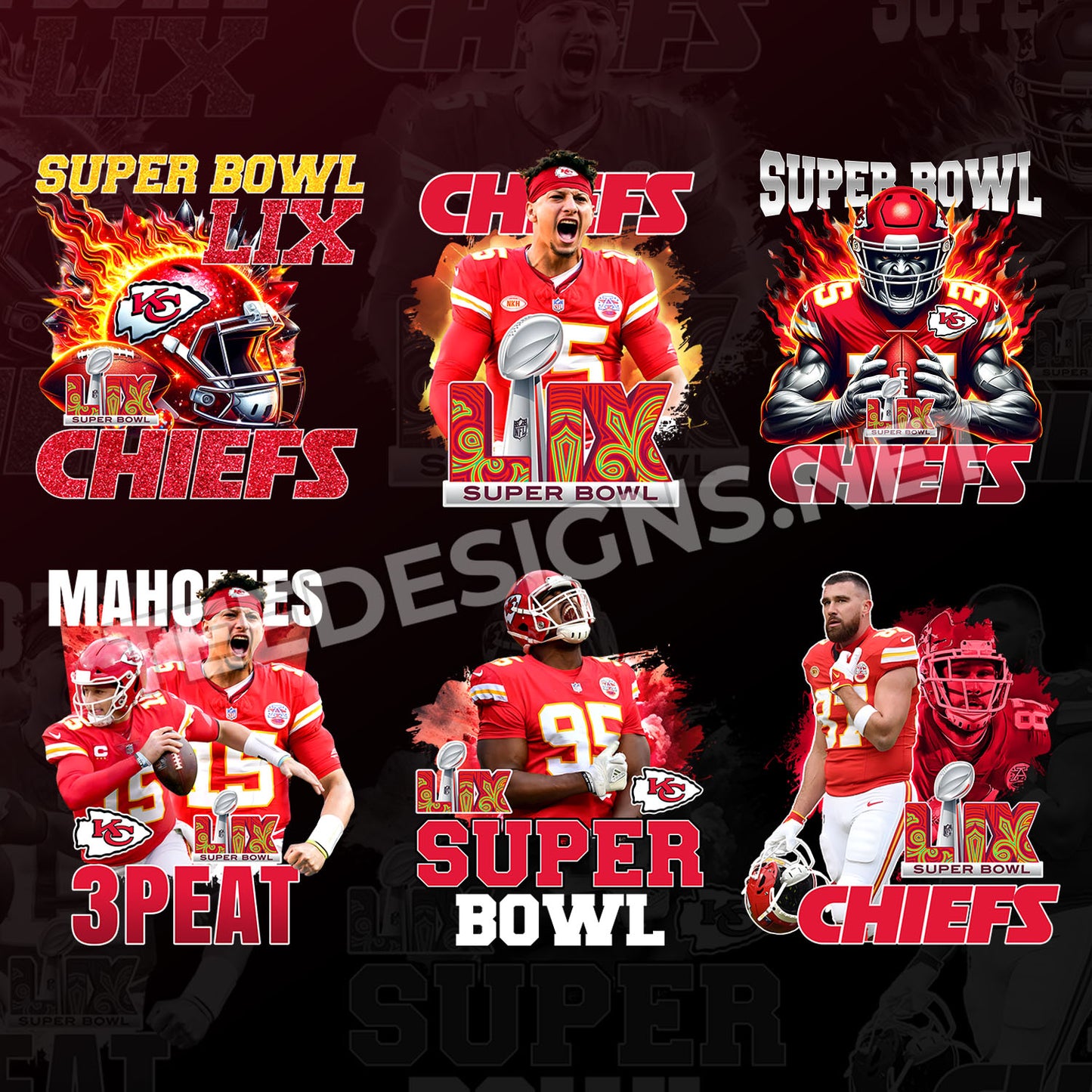 6 Kansas City Chiefs Super Bowl Designs PNG