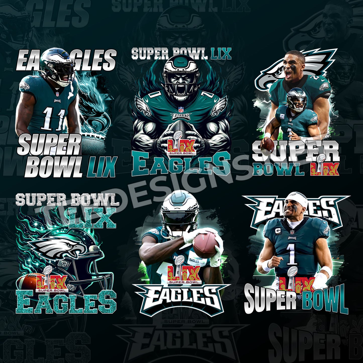 6 Philadelphia Eagles Super Bowl Designs PNG