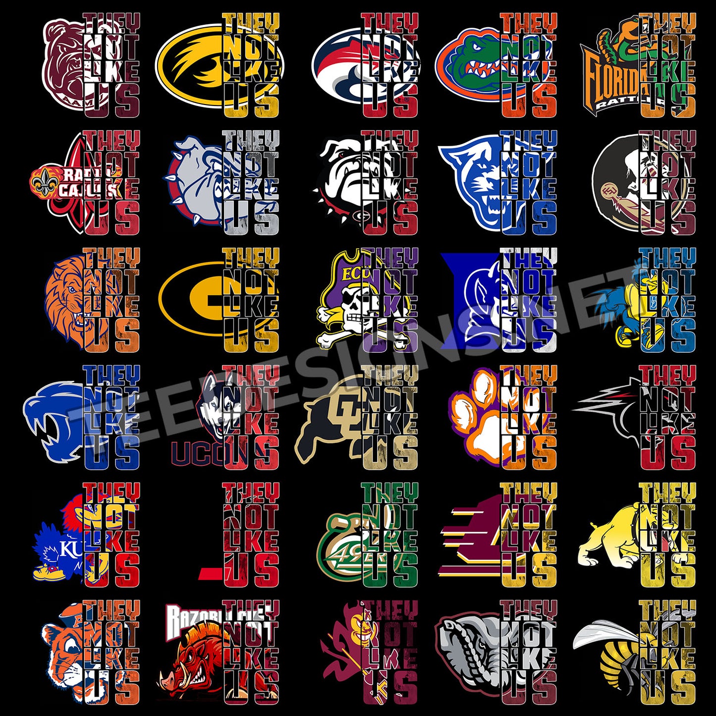 75 College NCAA They Not Like Us Designs PNG
