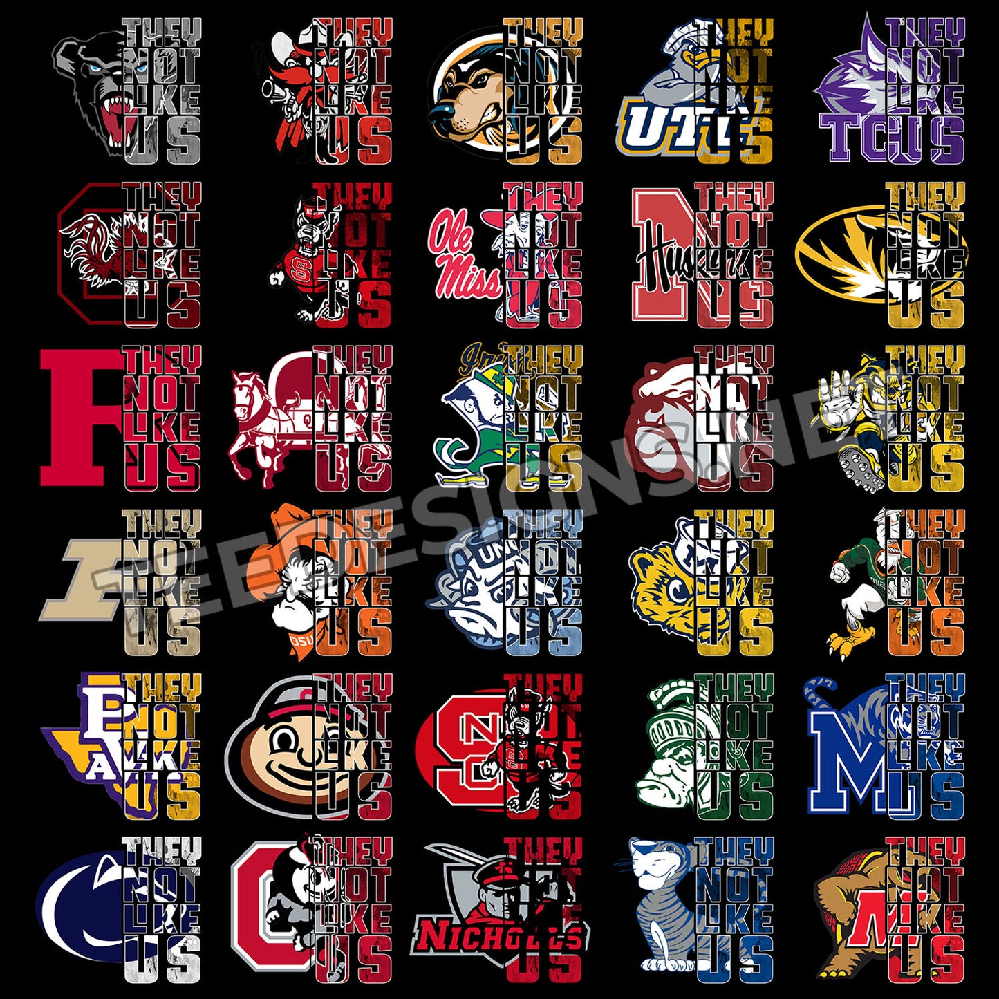 75 College NCAA They Not Like Us Designs PNG