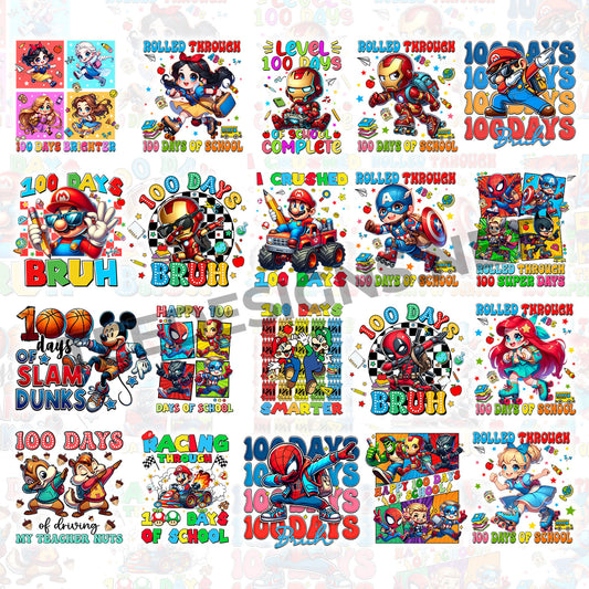 100 Days of School Designs PNG
