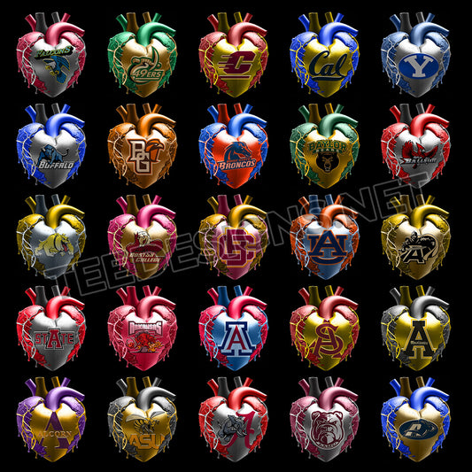 120 College NCAA Bleeding Heart Designs PNG