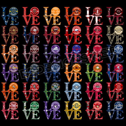 127 College NCAA Love Designs PNG