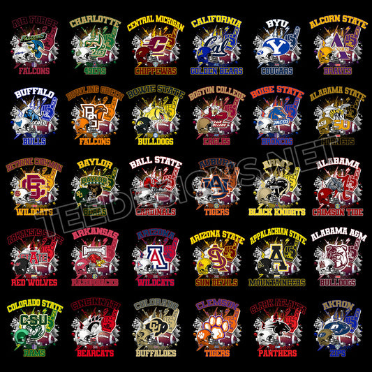 127 College NCAA Team Designs