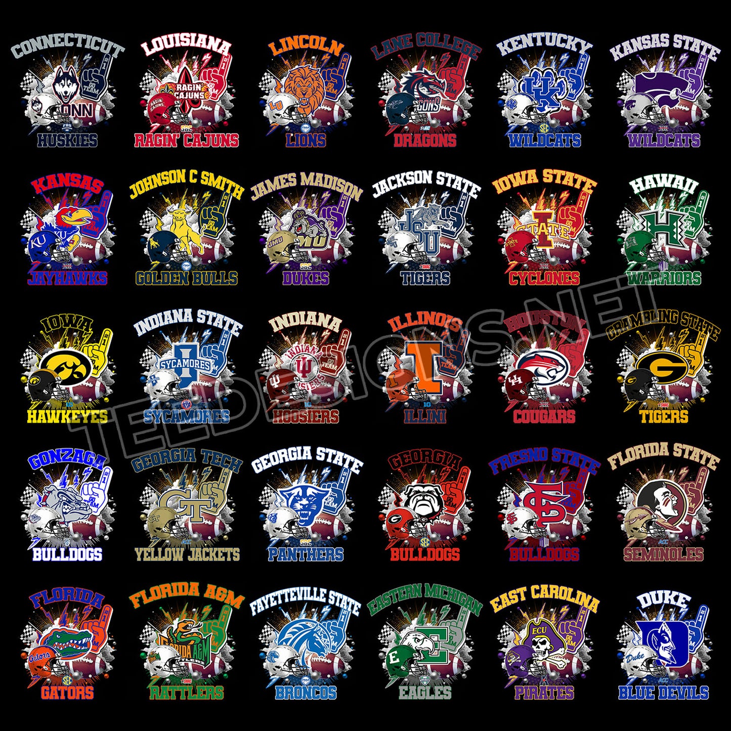 127 College NCAA Team Designs