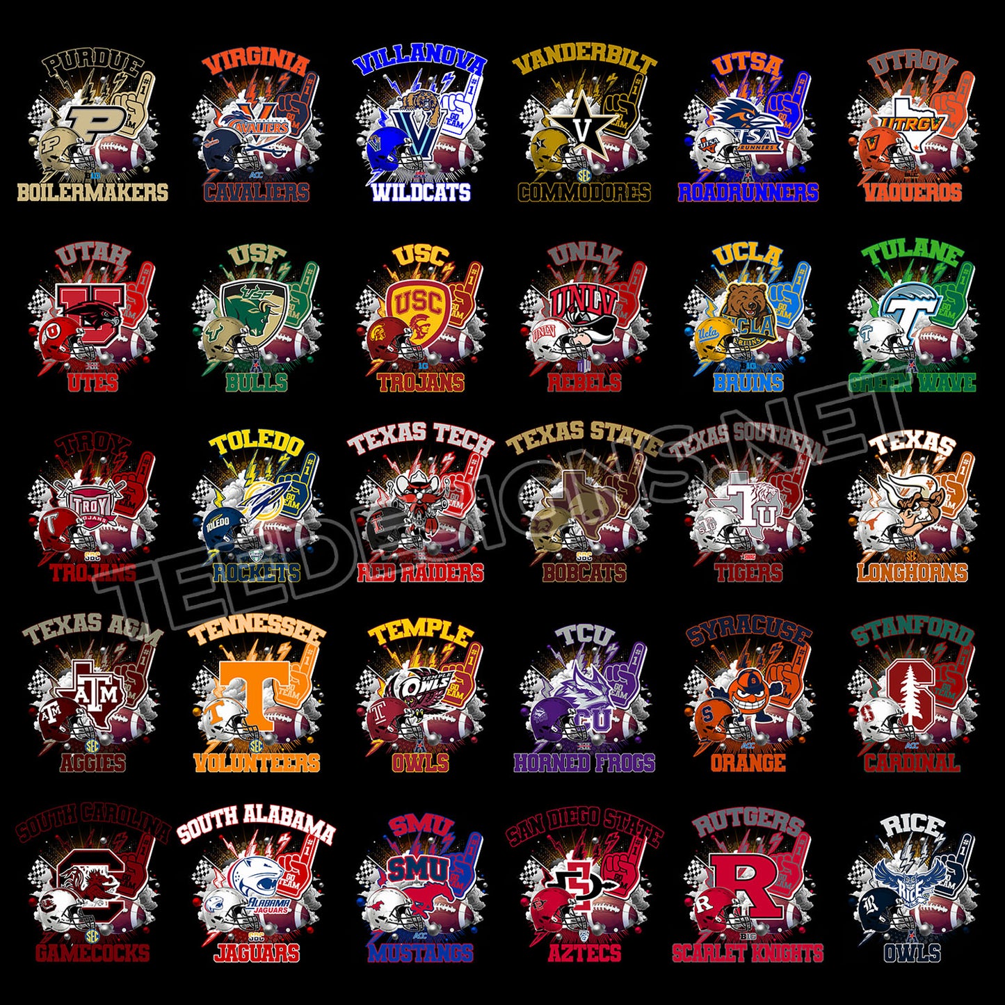 127 College NCAA Team Designs