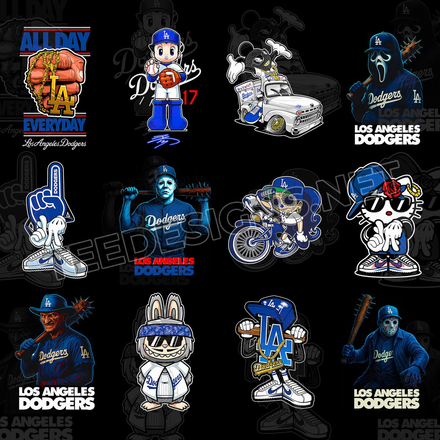 12 LA Dodgers Designs PNG