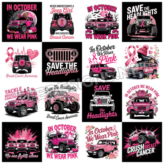 16 Jeep Breast Cancer Designs PNG