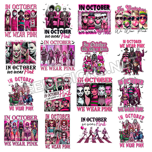 16 We Wear Pink Halloween Designs PNG