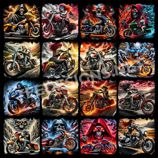 20 Biker Halftone Designs PNG