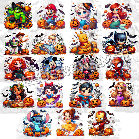 20 Cute Cartoon Halloween Designs PNG