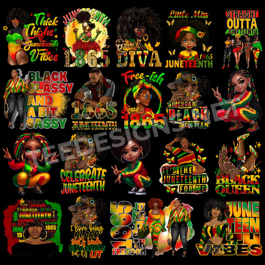 20 Juneteenth Designs PNG