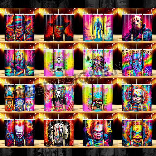 20 Vibrant Slasher Tumbler Designs