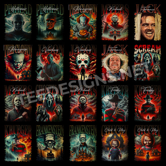 25 Horror Halloween Slasher Designs PNG